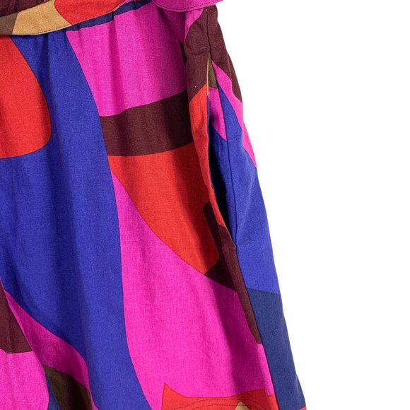 plus size Linen blend print Shorts high waisted  Self-Tie Sash size 2X Reitmans - Picture 7 of 15